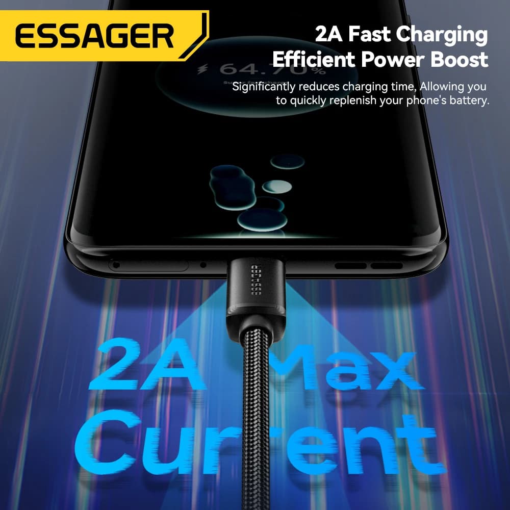 Essager Micro USB Cable Fast Charging Data Cable For Xiaomi Realme Huawei OPPO Samsung Mobile Phone Charger Cord  USB Micro Wire - 3