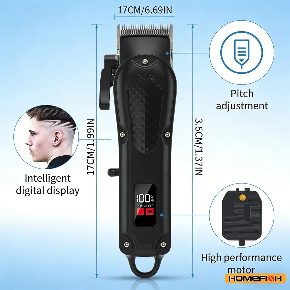 ماكينة قص شعر واحترافية قابلة للشحن عبر USB، ماكينة تشذيب اللحية، لاسلكية، هدية مثالية للرجال - 5