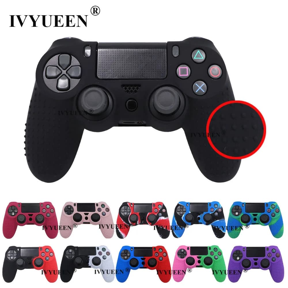 غطاء سيليكون مقاوم للانزلاق من IVYUEEN لحافظة وحدة تحكم Sony PlayStation Dualshock 4 PS4 DS4 Pro Slim