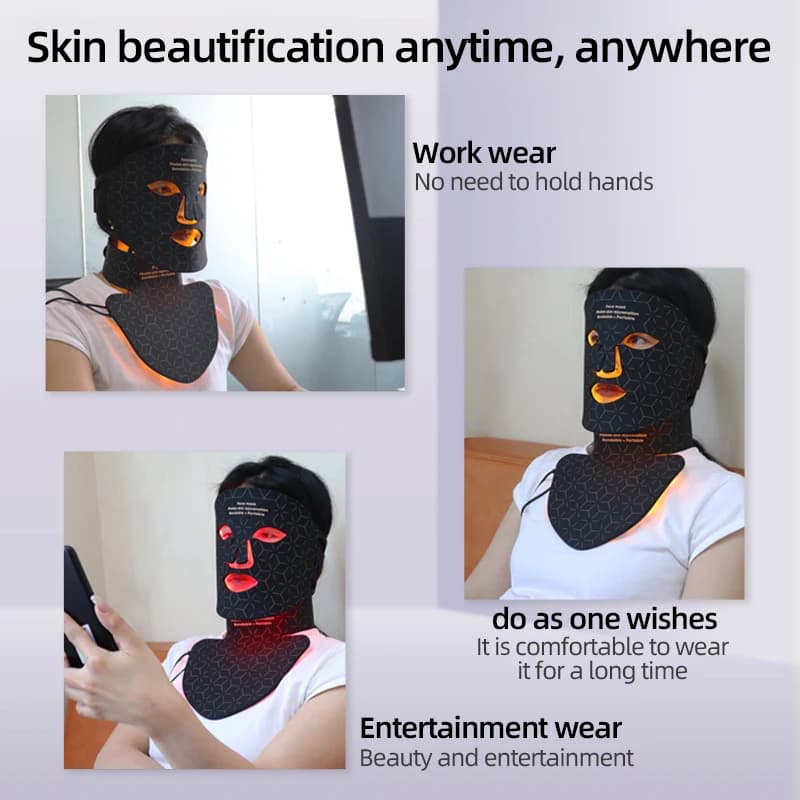 قناع الوجه المحمول LED بأربعة ألوان، علاج بالضوء الأحمر 850NM، قريب من الأشعة تحت الحمراء، علاج الفوتون للعناية بالبشرة - 2