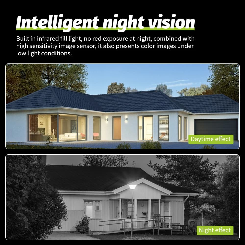 Neye 4K/8MP Wireless WiFi Camera 1080P Dual Lens Dual Screen Outdoor Home Head IP Camera CCTV Dual Lens Security Camera - 3