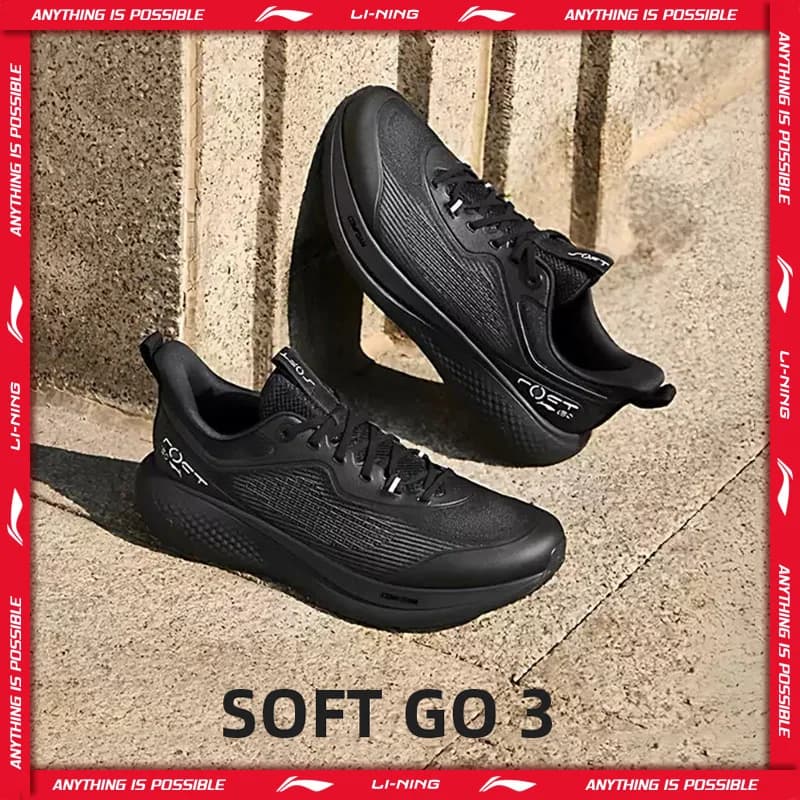أحذية لي نينغ للرجال SOFT GO 3 نمط حياة COMFOAM عاكسة مريحة للمشي سنيكرز أنيقة AGLW001