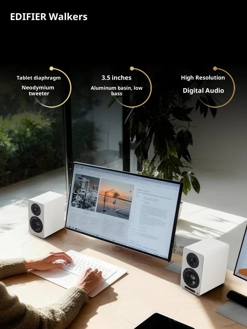 Edifier AIRPULSE A60 Desktop Hifi Bluetooth Speakers Customized Soundbox Loudspeaker High Fidelity Bluetooth 5.1 Laptop Gift PC - 2