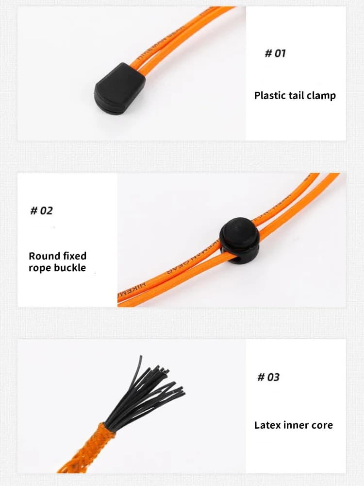 مشبك حبل مرن للحقائب الخارجية، معدات تخييم ومشي لمسافات طويلة لتثبيت الأقطاب والحبال - 6