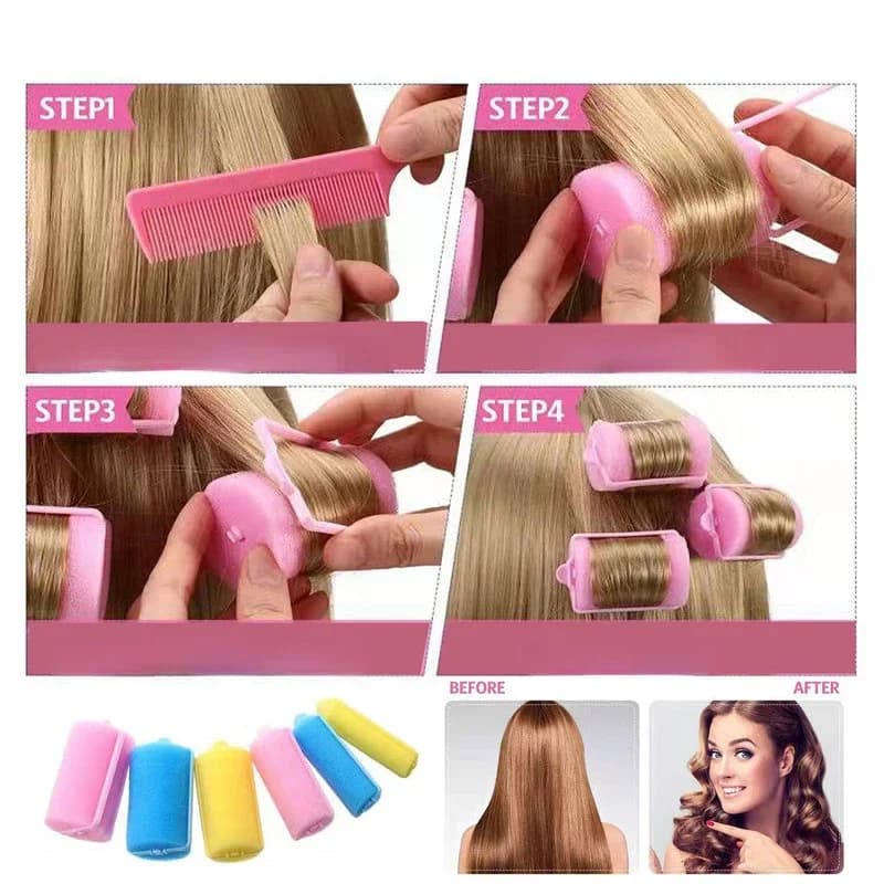12pcs/lot Sponge Foam Hair Rollers Soft Household DIY Styling Curlers Cushion Rollers Travel Salon Styling Hairdressing Tools - 5