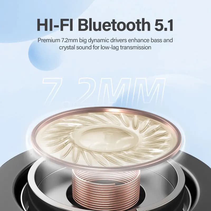 سماعة بلوتوث QCY T13 إصدار 5.1، سماعة أذن لاسلكية TWS مع تحكم باللمس، 4 ميكروفونات، مكالمة عالية الدقة ENC، تطبيق تخصيص - 2