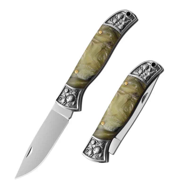 الفولاذ المقاوم للصدأ للطي الفاكهة سكين التقشير الراتنج مقبض سكين نزع العظم المحمولة سكين جيب شواء الساطور المطبخ تقطيع سكين - 6