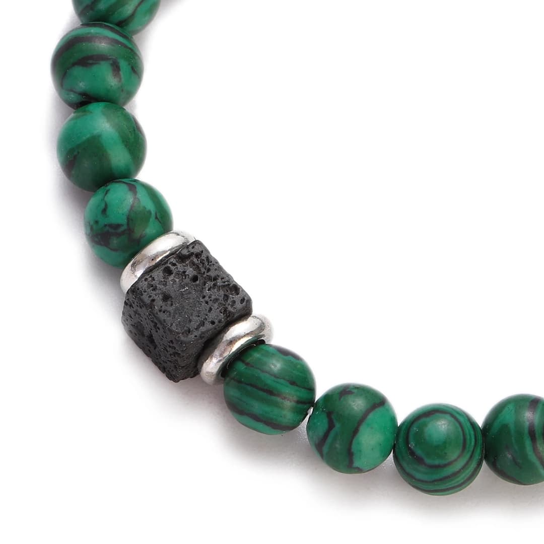 Classic Malachite Bracelets Men Jewelry Healing Lava Beads Bracelet Pulsera Diabetes Relief Bracelet Women - 6