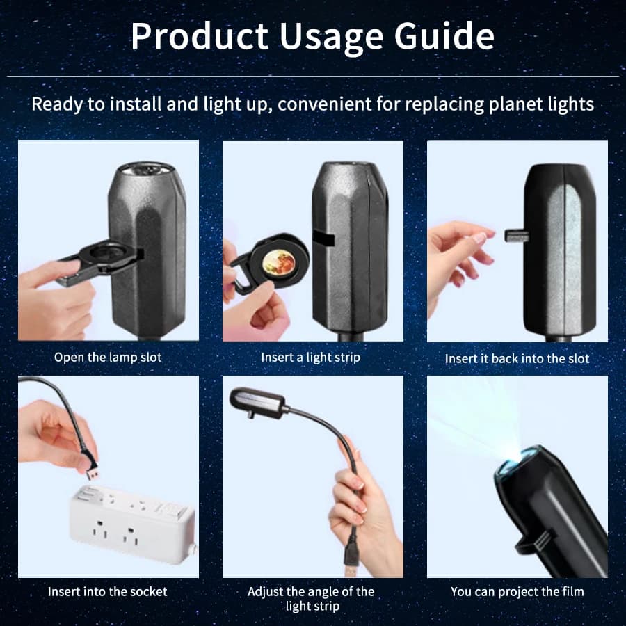 5 فولت USB الإدراج المباشر ضوء الإسقاط كوكب/هالوين موضوع استبدال شرائط مصباح سقف داخلي تزيين ضوء الإسقاط - 6