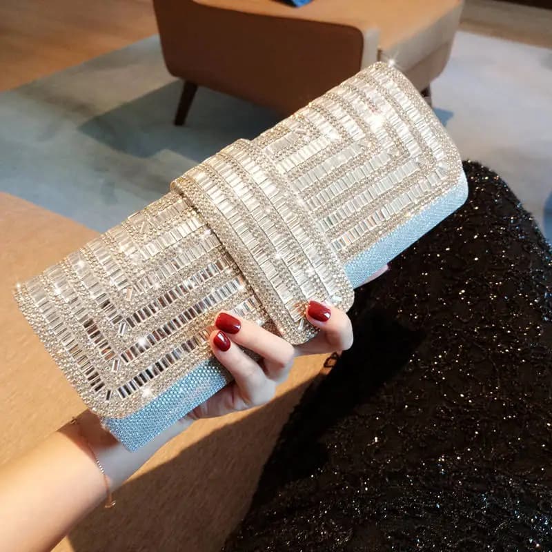 Factory Direct Sales Stick Diamond Three Discount Dinner Bag Hand Armpit Chain Wedding Party Crystal Evening Clutch Bag - 5