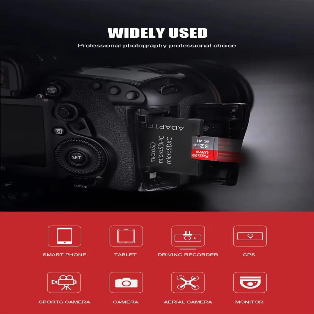 بطاقة ذاكرة Sandisk، 512/256/128/64/32 جيجا، مايكرو SD، فئة A1-10 UHS-1 - 2
