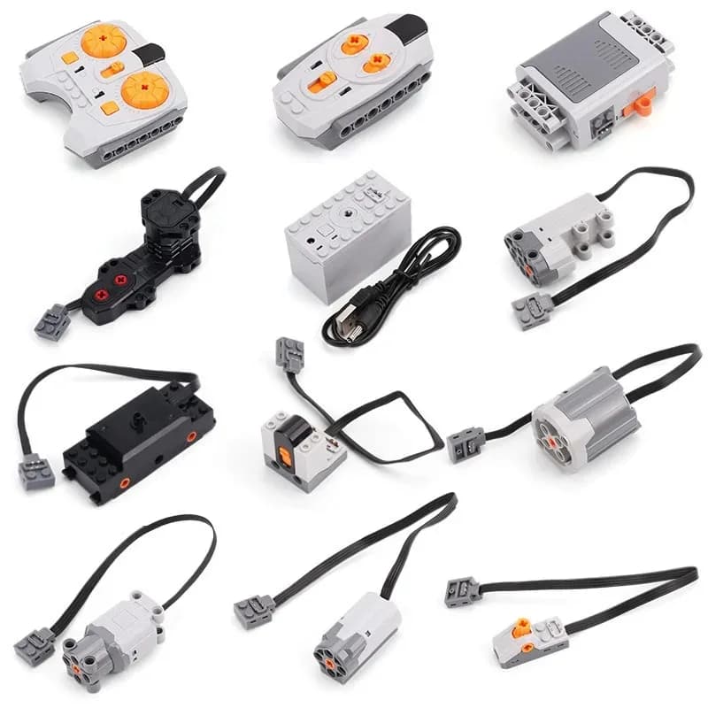 Electric Motor Set the Car Remote Control Battery Box Switch with Led Light Power Function MOC Building Blocks Cars Motor Toys - 2