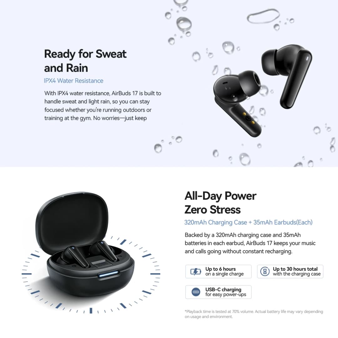 New Blackview Airbuds 17 TWS Earphones ANC&ENC Dual Noise Control 10mm Dynamic  Driver 400mAh Wireless Bluetooth Headphones - 4