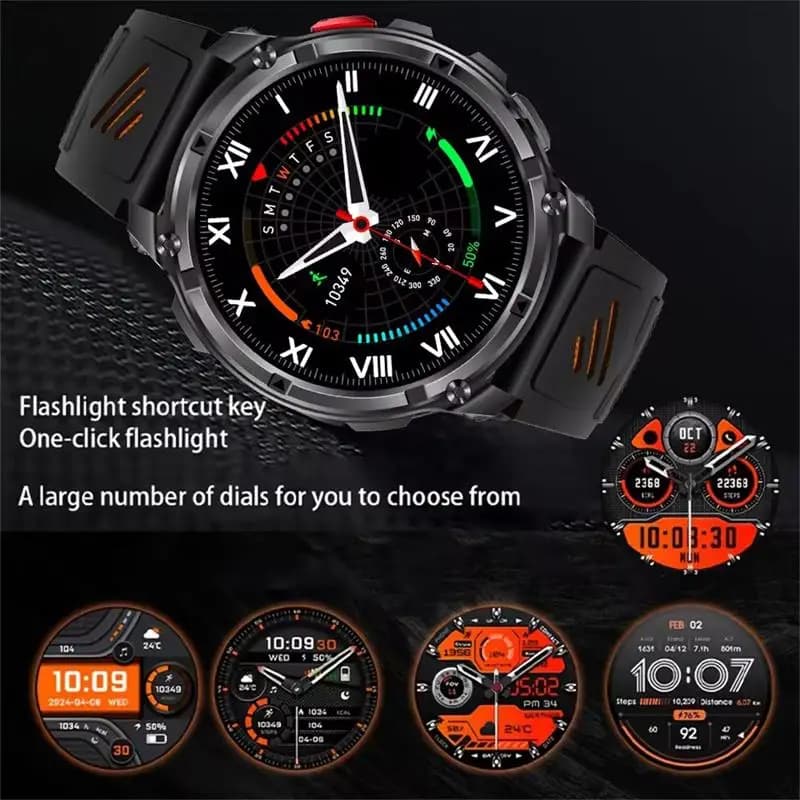 2026 New 1100mAh Ultra Durable Smart Watch Men Outdoor Military GPS Compass 10ATM Waterproof HD Bluetooth Call Sports Smartwatch - 6