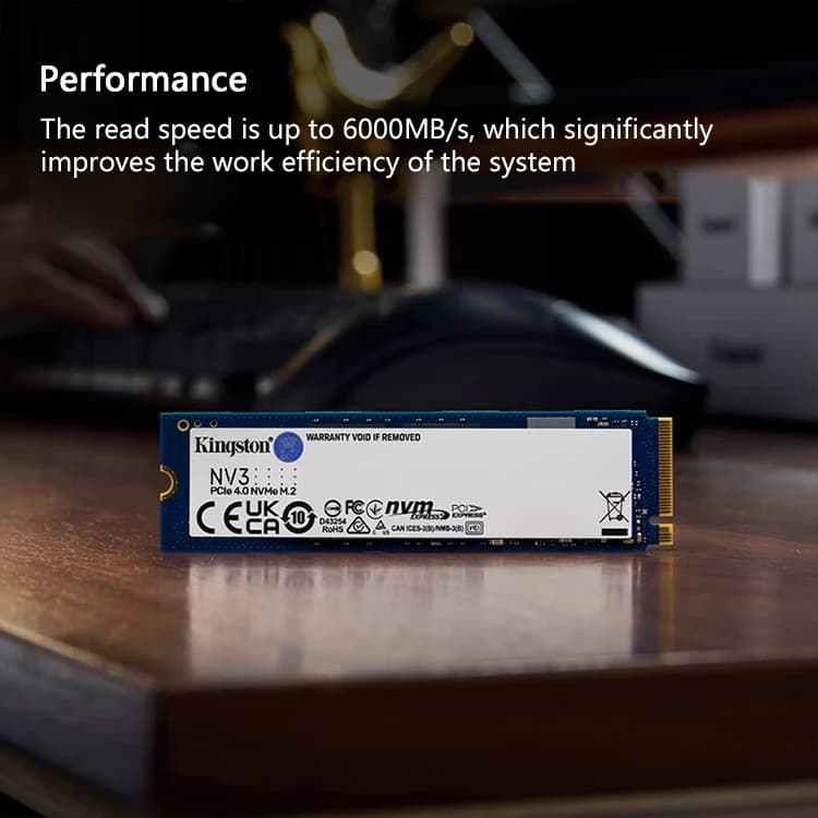 محرك أقراص كينجستون NV3 PCIe 4.0 NVMe SSD M.2 2280 محرك أقراص صلبة 1 تيرا بايت 2 تيرا بايت 500 جيجا بايت محرك أقراص داخلي بسرعة قصوى 6000 ميجابت/ثانية قرص صلب أصلي للكمبيوتر - 4