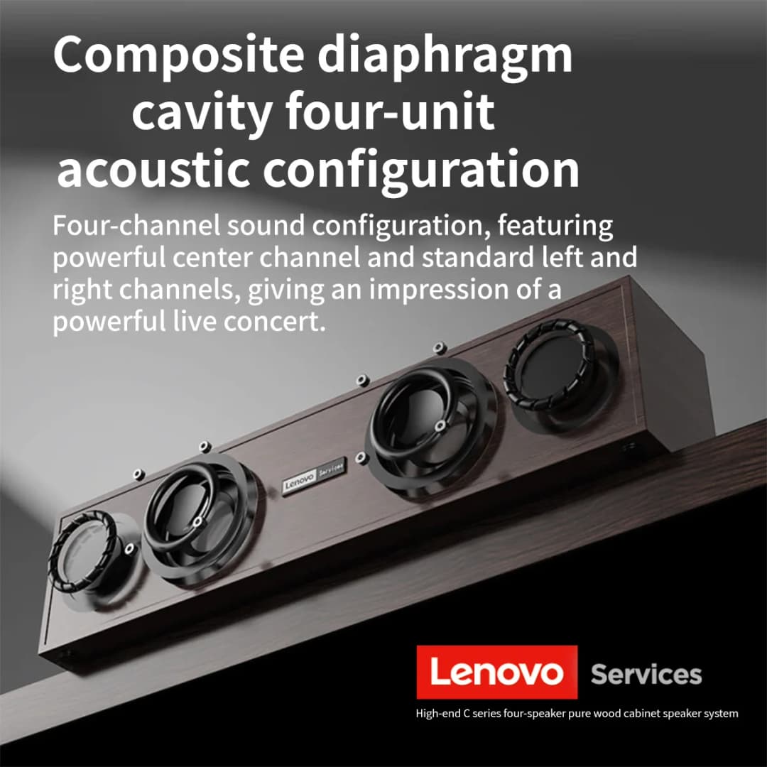Lenovo C02 Multimedia Speaker Bluetooth Speaker Wired/Bluetooth Dual-Mode Speaker Retro Speaker Universal for Tv, Computer, and Mobile Phone Subwoofer - 6