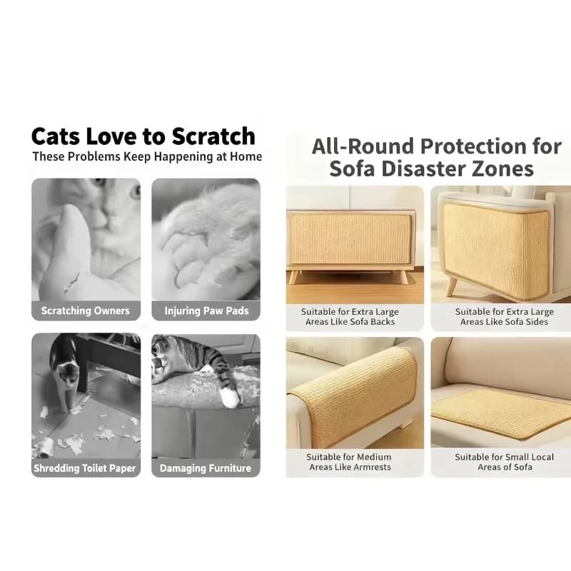 عرض خاص: مخلب قطط متين مع كرة معلقة، بيج، عمودي، موفر للمساحة، أثاث داخلي لحماية الأريكة/الكرسي/الباب - 2