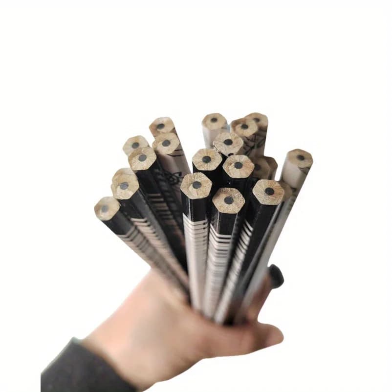 10Pcs Piano Music Note Pencil + 4pcs Pencil Eraser Stationery HB Wooden Painting Sketch Pen Exquisite Gift - 5