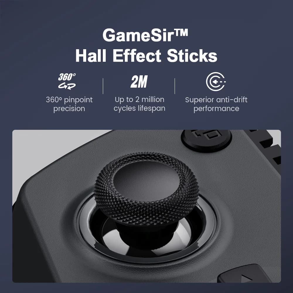 GameSir X5s Wireless Gaming Controller Bluetooth 2.4GHZ Connection Lightweight Design Hall Effect, No-Drift, App Customization - 5