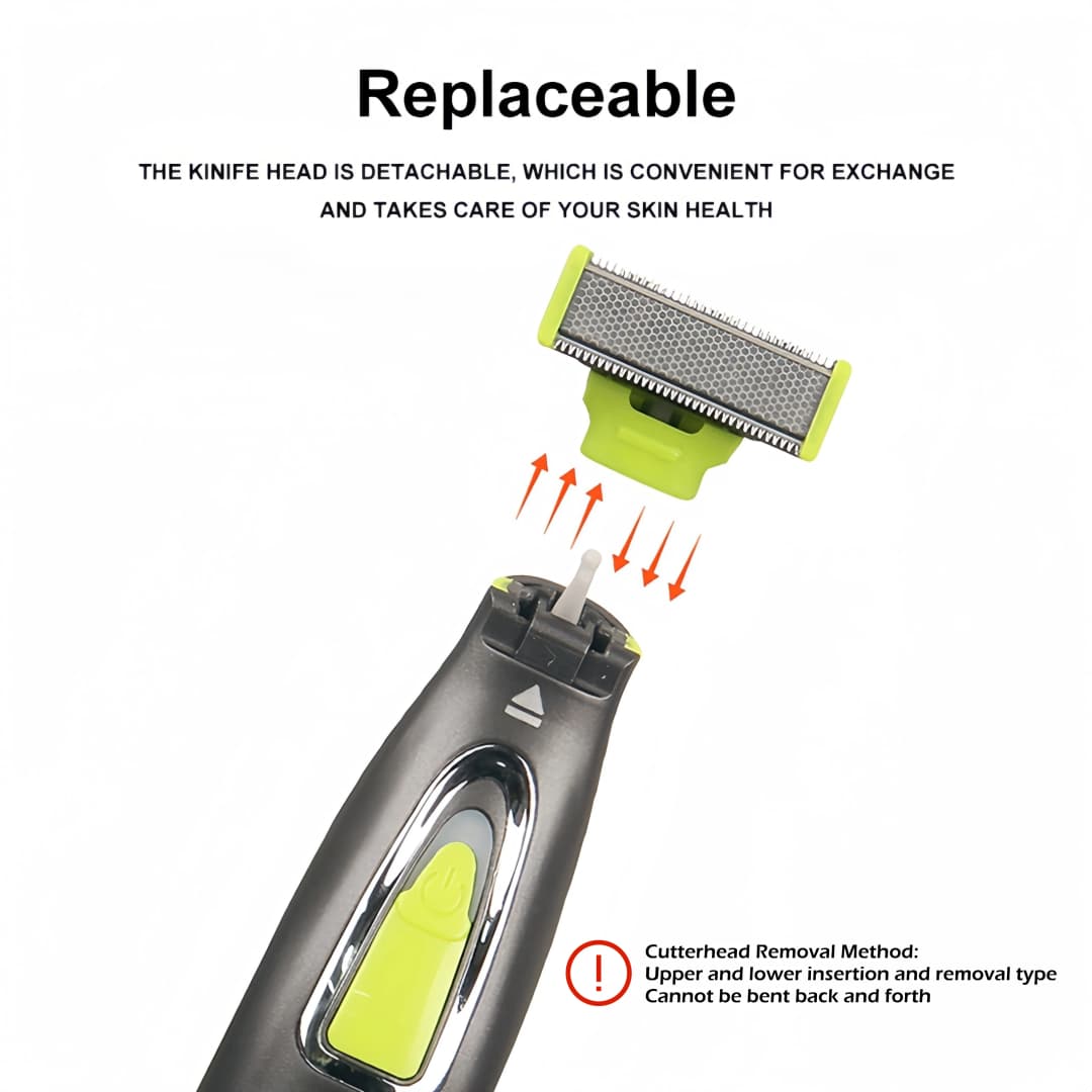 ماكينة حلاقة كهربائية MLG للرجال والنساء ماكينة تشذيب الجسم بالكامل محمولة بشفرة على شكل T لشفرة اللحية والإبط قابلة للغسل - 3