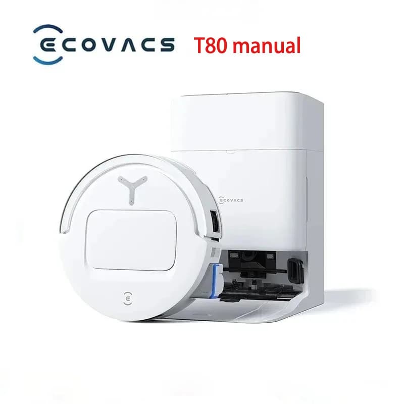 روبوت تنظيف الأرضيات Ecovacs Deebot T80 مع كنس ومسح متكامل، تنظيف أوتوماتيكي بالكامل