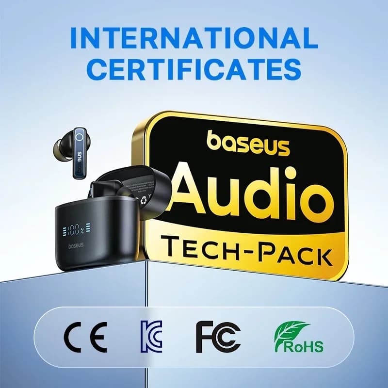 سماعات الأذن اللاسلكية Baseus Bowie 30 عزل ضوضاء 50dB وقت تشغيل طويل 65 ساعة سماعات بلوتوث 5.3 ميكروفونات 6 مكالمات واضحة بتقنية الذكاء الاصطناعي صوت جهير قوي - 5