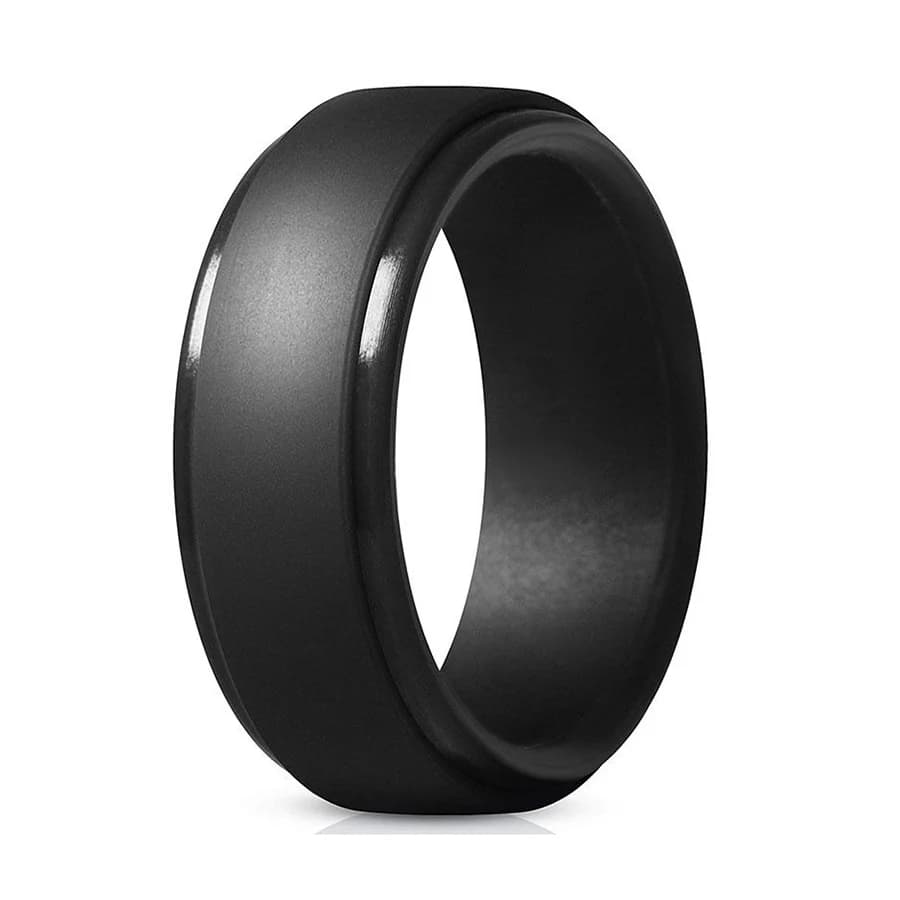 4 Pack Rubber Wedding Bands for Men, 8mm Hypoallergenic Breathable Men's Silicone Ring for Him, Multi Color Active Sport Fitness - 6