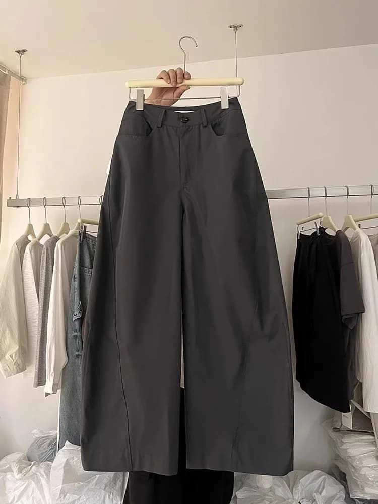 Korean Style Casual Pants Women's Spring Autumn Summer High Waist Wide Leg Pants Cover Hip Hide Flaws Slimming Versatile Trou... - 3
