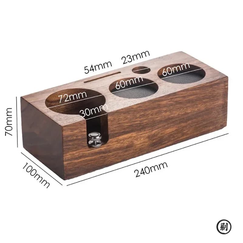 Coffee Tamper Station Stand Wooden Non-slip Espresso Holder Coffee brush Filter Storage Stand Barista Accessories - 6