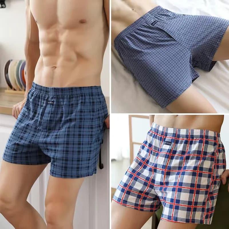 Big Underpants Pajama Bottoms at home High waist Allo pants plus size boxer briefs for men cotton slacks all high-waisted boxers - 3
