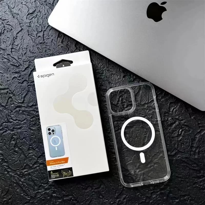 غطاء Spigen Ultra Hybrid MagFit مقاوم للاصفرار لأجهزة iPhone 17 Pro Max و16 و15 Plus و14 و13 و12 و17 Air، غطاء مغناطيسي شفاف لـ Magsafe - 6