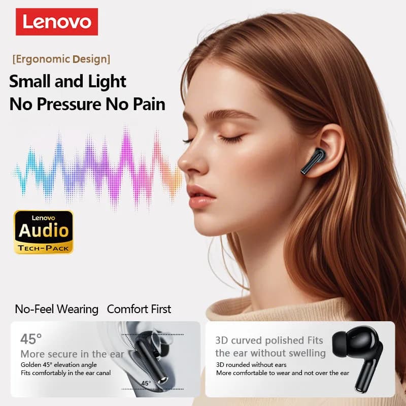 Lenovo LP27 Pro Wireless Bluetooth Headphones ENC Call Clear Noise Cancelling Touch Control Earphones Gaming Headset with Mic - 6