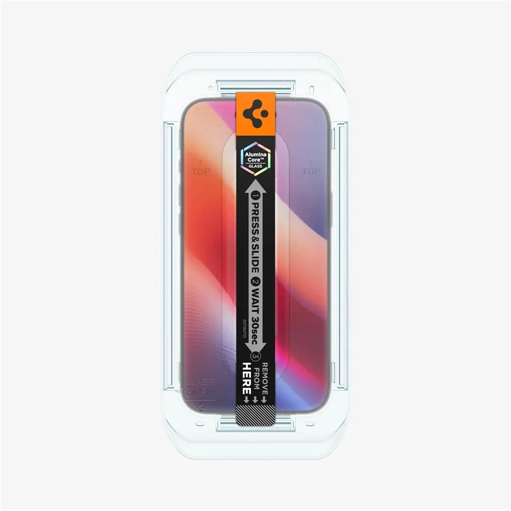 حامي شاشة Spigen Glas.tR EZ Fit من الزجاج المقسى عالي الدقة مع حماية المستشعر، 2 قطعة، متوافق مع iPhone 17 Pro Max و16 و15 و14 Plus - 4