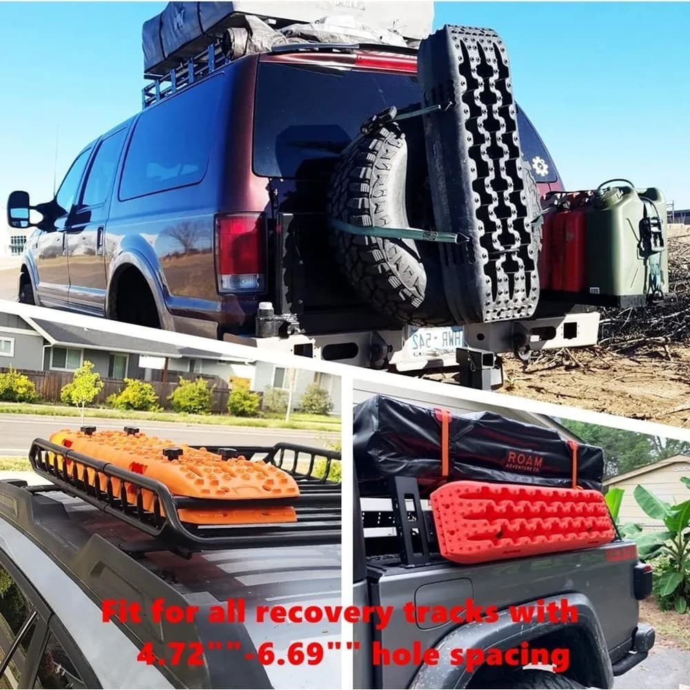 For All Recovery Tracks with 4.72"-6.69" Hole Spacing Universal Track Mounting Pins Base Plates Kits For Traction Boards Kit - 6