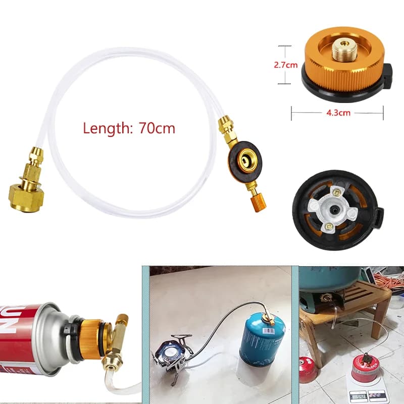 محول إعادة تعبئة غاز البروبان لموقد الغاز الخارجي، معدات خزان التخييم، خزان البوتان، محول تعبئة الأسطوانة، لوازم التخييم - 2