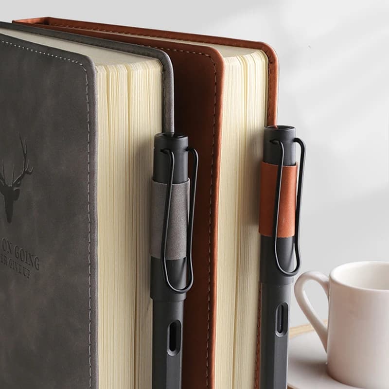 دفتر ملاحظات ريترو A5 سميك جدًا 360 صفحة مبطنة دفتر يوميات جلدي ناعم مذكرة اجتماعات لوازم مدرسية ومكتبية - 5