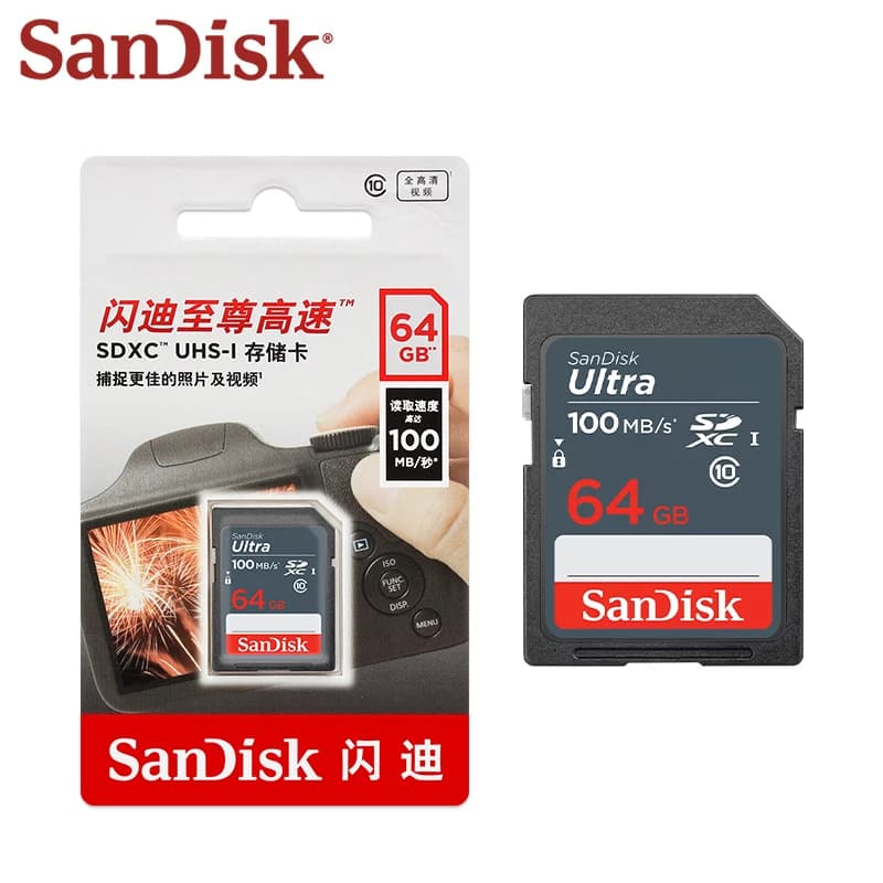 SanDisk Ultra 100Mb/s SD Card 256GB 128GB 64GB 32GB 16GB SDHC SDXC Memory Card for Camera 100% Original - 4