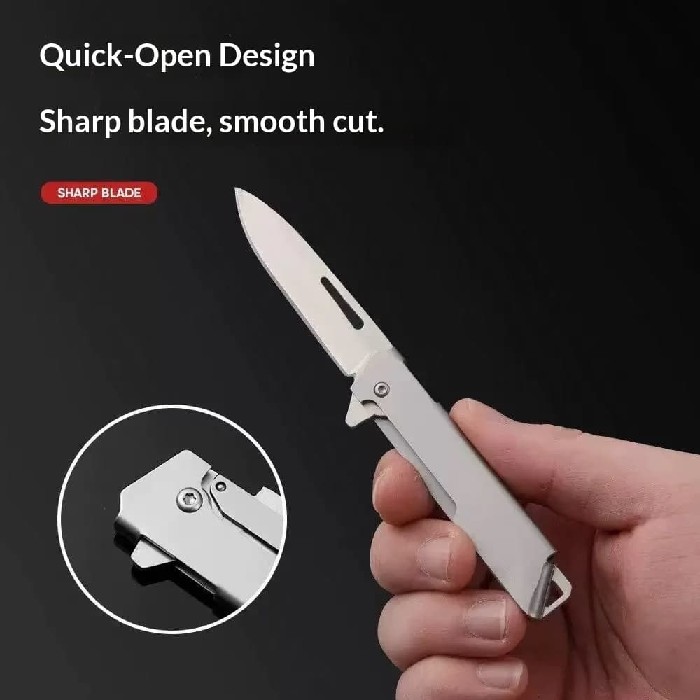 سكين طي متعدد الوظائف من الفولاذ الكامل، فتح سريع، سكين فاكهة حاد محمول، سكين جيب للاستخدام المنزلي - 4