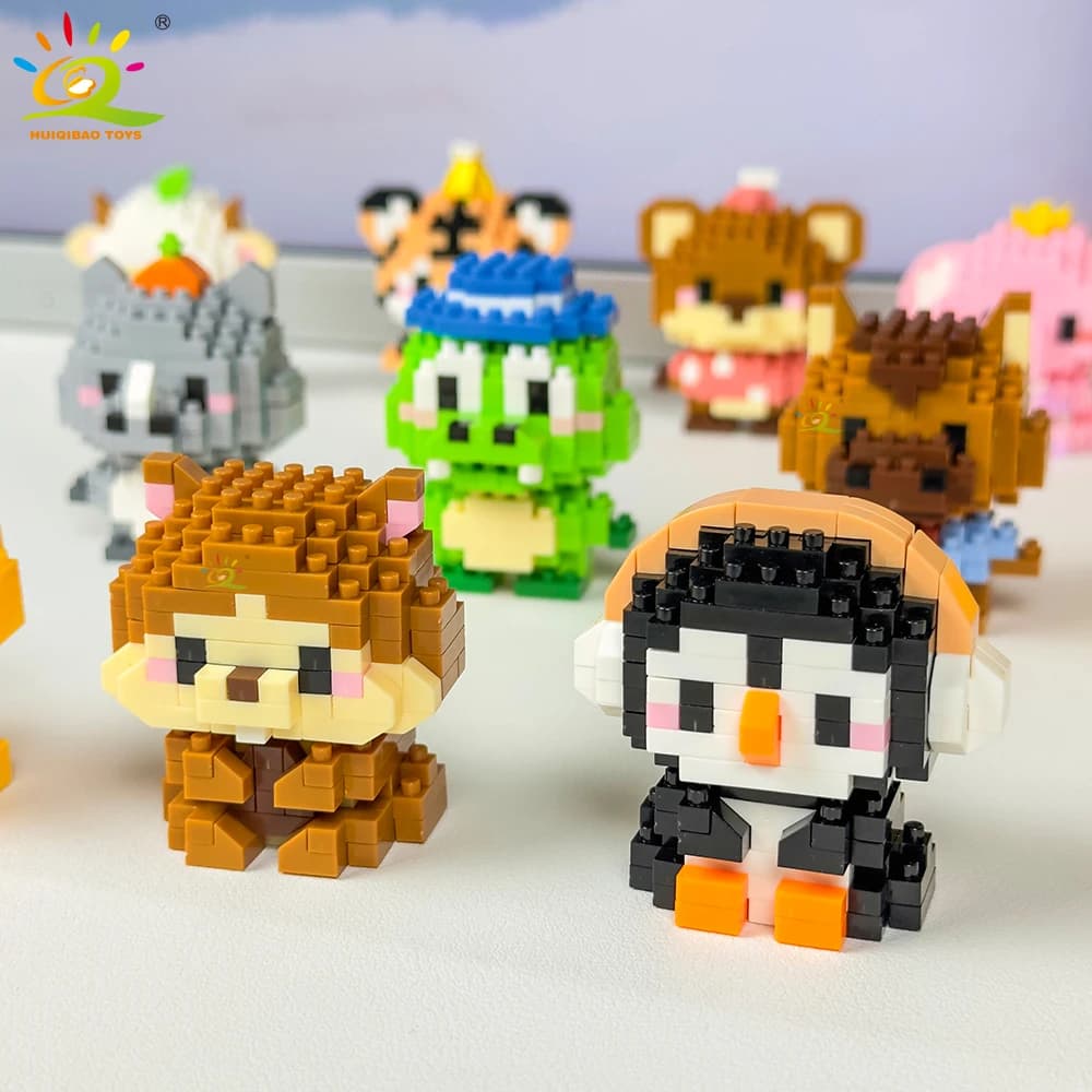 HUIQIBAO Mini Cute Anima Micro Building Blocks 3D Diamond Model LION Bricks DIY City Construction Toys for Children Kids Gift - 2