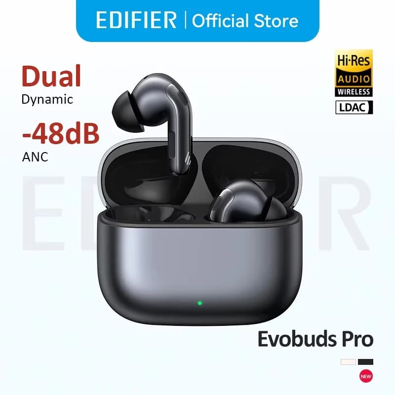 Edifier Evobuds Pro True Wireless Noise Cancelling Earbuds Bluetooth V6.0 LDAC Hi-Res Audio Hybrid ANC AI Voice Translation IP54