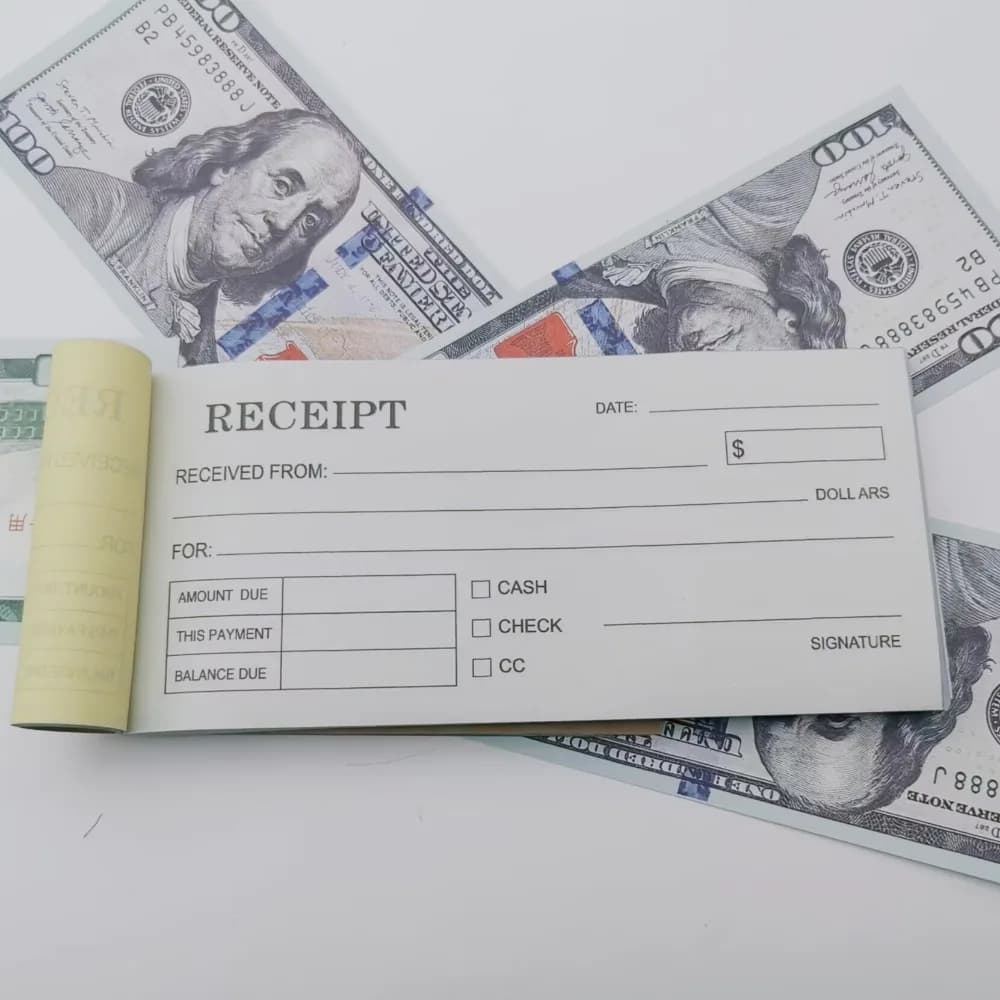 1/5 قطعة إيصالات أعمال يدوية مميزة، 50 مجموعة كتاب إيصالات لأشكال إيصالات الأعمال الصغيرة مع قائمة مرجعية للمبلغ والتاريخ