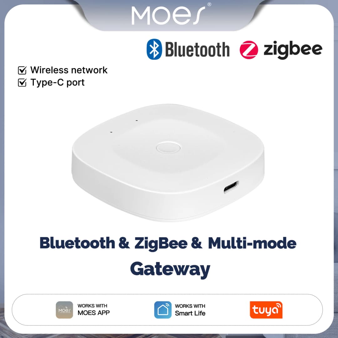MOES Bluetooth/ZigBee/Multi-mode Gateway Hub Tuya Type-C Port Power Smart Home Automation Wireless Network With Alexa GoogleHome