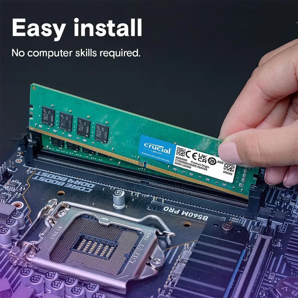 Crucial Memory Desktop RAM DDR4 16GB 4GB 8GB 3200MHz 2133 2400 2666MHz DIMM 288Pin PC4-21300 25600 19200 17000 Non-ECC PC RAMs - 5