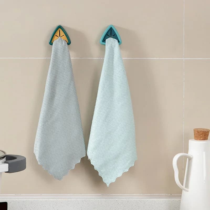 Towel Storage Rack Laundry Cloth Rag Hook Non-perforated Storage Rack Clip Sucker Wall Bathroom Kitchen Accessories - 5