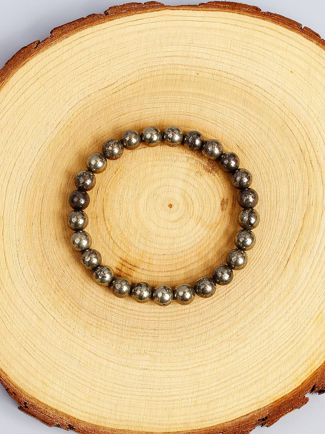 Natural Pyrite Stone Bead Bracelet for Wealth Abundance Confidence Boost Positive Energy Flow & Protective Empowerment Jewelry - 5