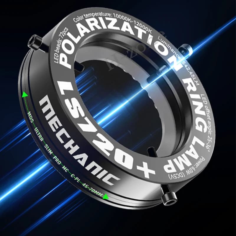 ميكانيك LS720 إضاءة حلقية مجهرية مستقطبة تقضي على الانعكاسات مناسبة لمعظم المجاهر الاستريو بحجم 48 مم - 4