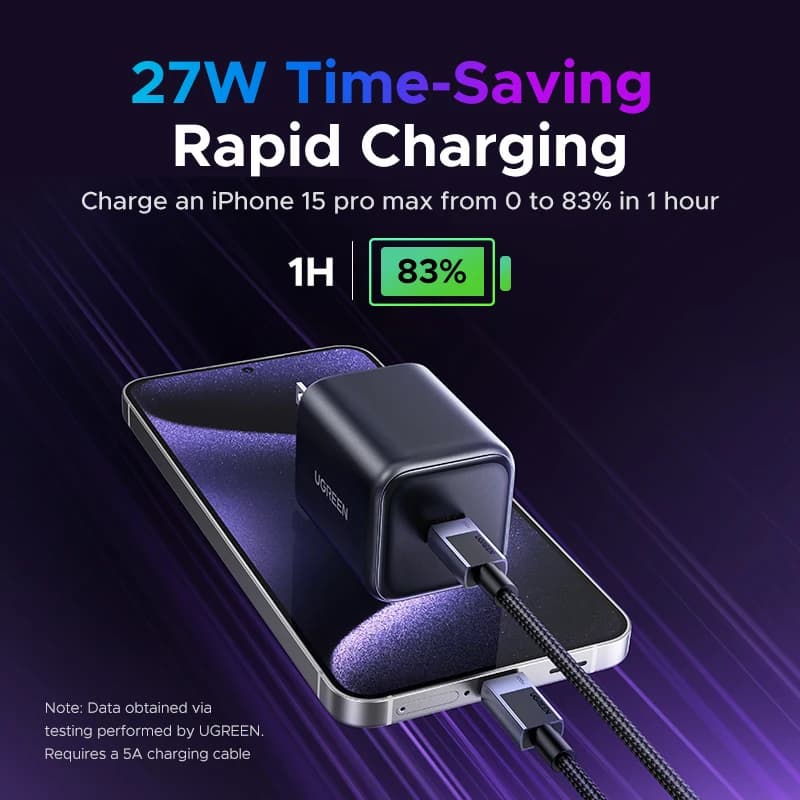 شاحن يو جرين 45 واط جان بد 3.0 بي بي اس كيو سي 3.0 شحن سريع لسامسونج اس 25 اس 24 الترا ايفون 17 16 15 برو ماكس ايباد تابلت شاحن سريع - 3