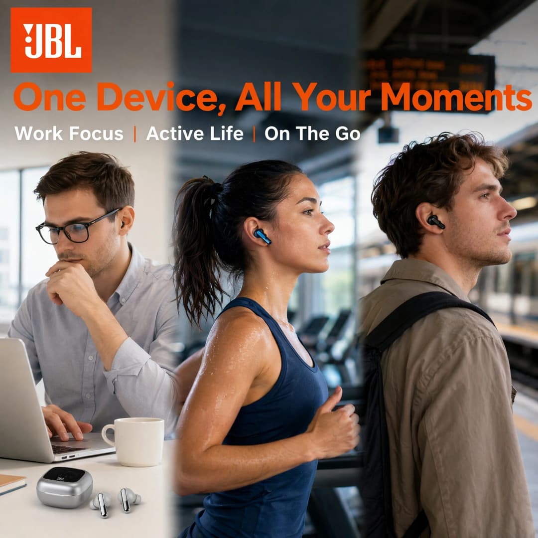 JBL Live Beam 3 Wireless Bluetooth Earphones Noise Cancelling Music Sport Video Earbuds True Wireless Earphones with Mic - 4