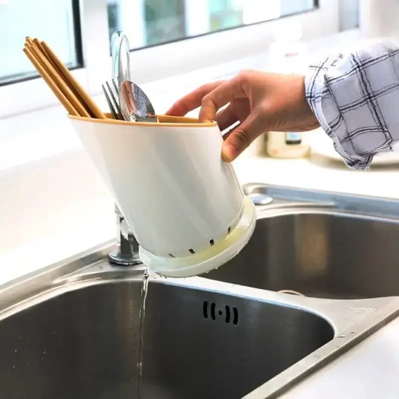1pc Cutlery Storage Holder Plastic Drainer Drain Containers Drying Rack Tableware Table Knife Spoon Fork Container Kitchen Tool - 2