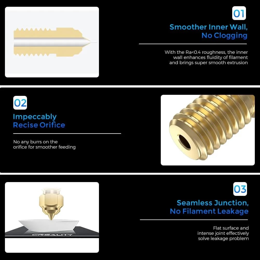Creality Ender 3 V3 SE Nozzles 0.2/0.4/0.6/0.8/1mm High-Speed Brass Nozzles Hotend Extruder Nozzle 3D Printer accessory - 4